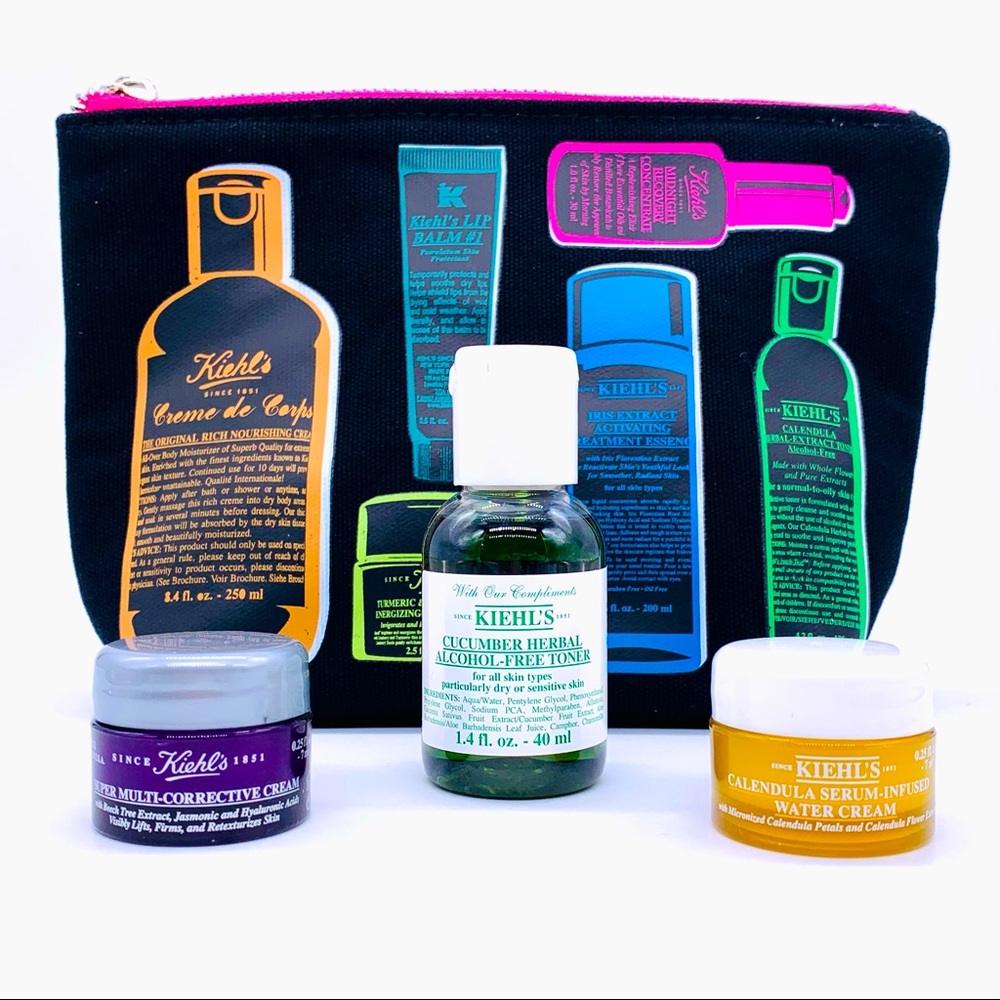 KIEHLS Unisex Skincare Bundle With Zip Pouch
